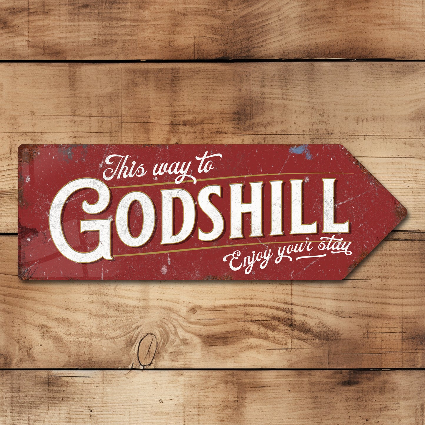 This Way to Godshill Metal Vintage Style Sign | Isle of Wight Gift