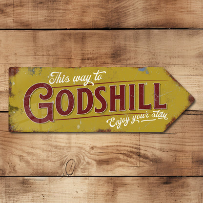 This Way to Godshill Metal Vintage Style Sign | Isle of Wight Gift