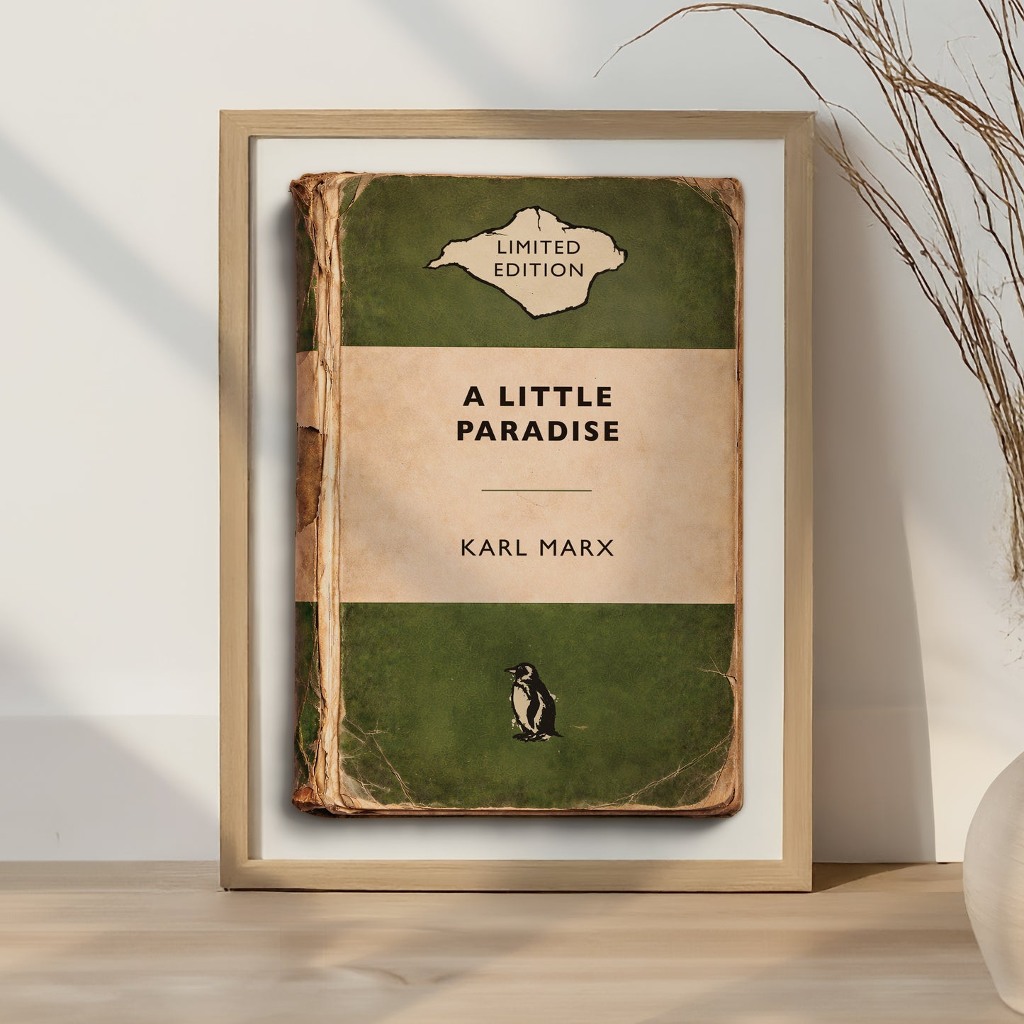 Vintage Paperback Book Cover Style Print - Isle of Wight - Paradise - Karl Marx