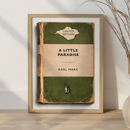 Vintage Paperback Book Cover Style Print - Isle of Wight - Paradise - Karl Marx
