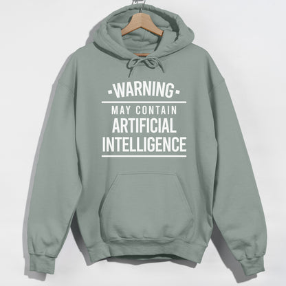 May Contain Artificial Intelligence AI - Funny Slogan Graphic Hoodie
