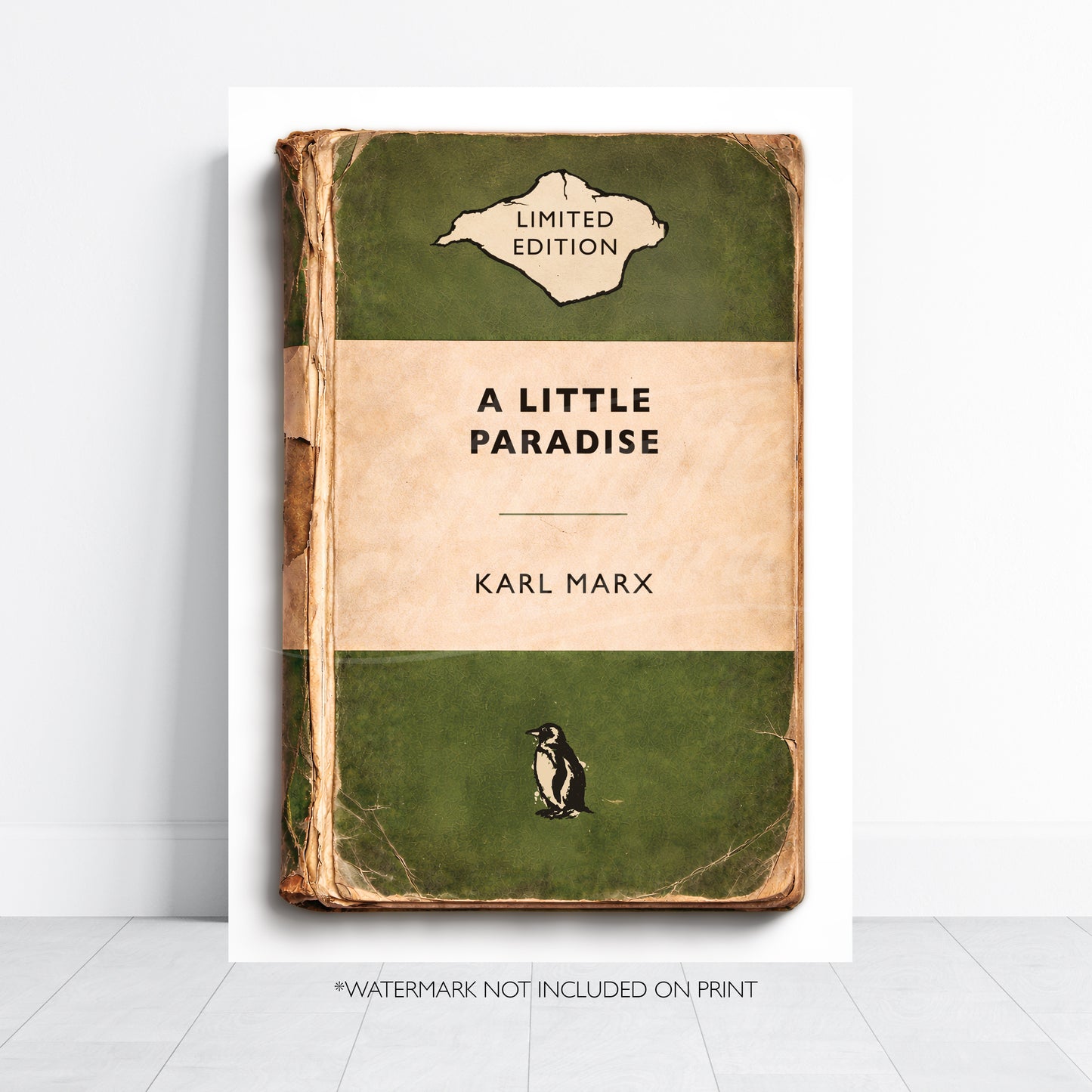 Vintage Paperback Book Cover Style Print - Isle of Wight - Paradise - Karl Marx