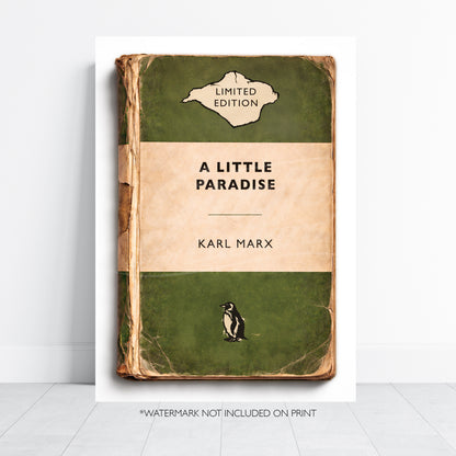 Vintage Paperback Book Cover Style Print - Isle of Wight - Paradise - Karl Marx