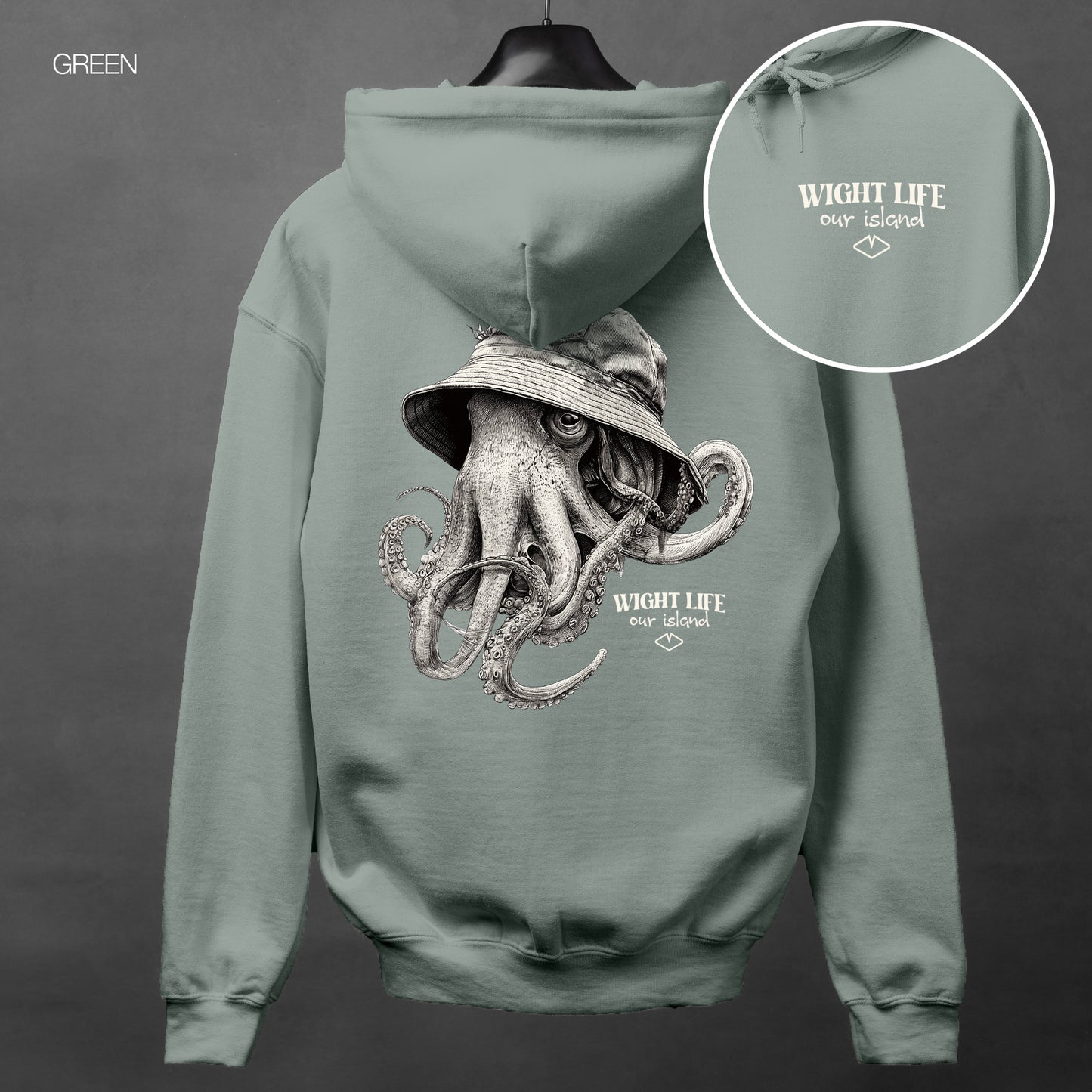 Wight Life Hoodie - Bucket Hat Octopus - Unisex Hoodie