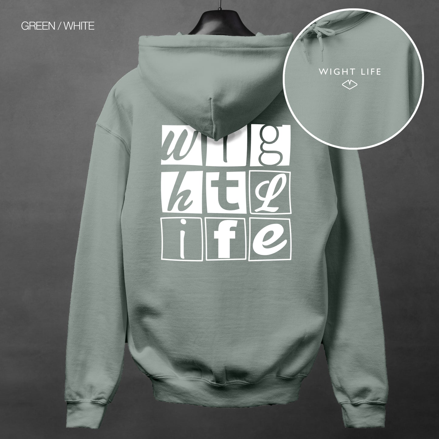 Wight Life Hoodie - Typo Boxes - Isle of Wight Hoodie