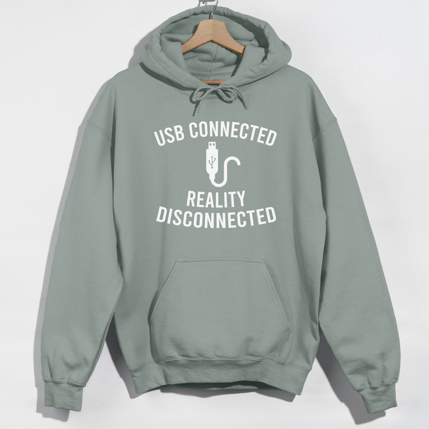 Online Gamer Hoodie, USB Connected, Reality Disconnected - Funny Slogan Graphic Hoodie