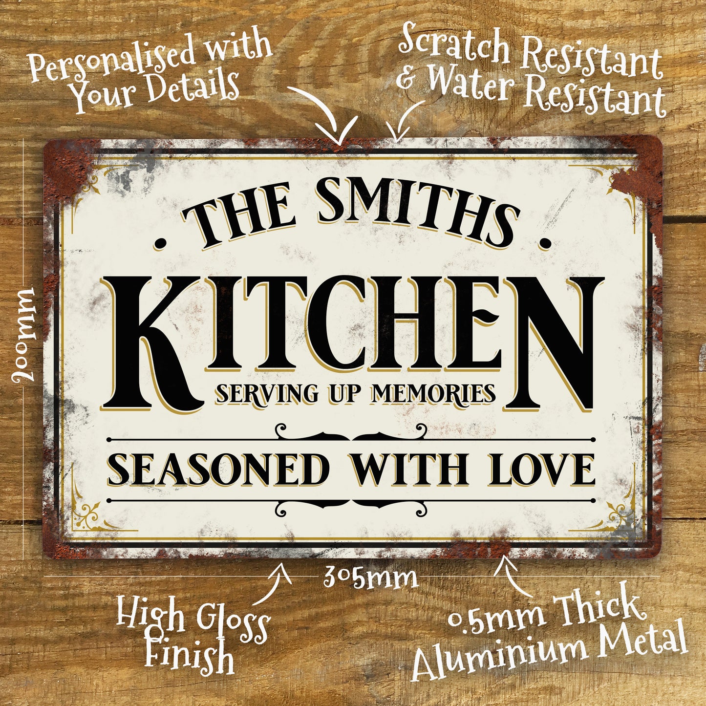 personalised kitchen sign family name sign details