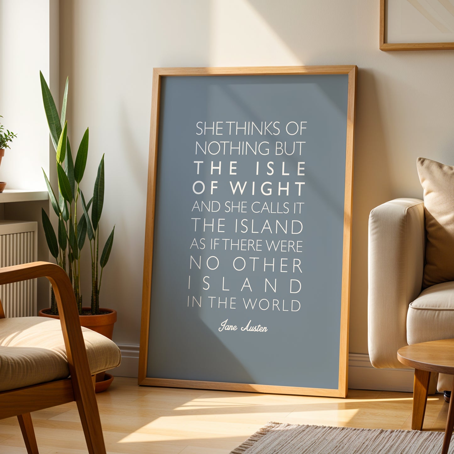 Jane Austen Isle of Wight Quote Print, Island Wall Art, Literary Poster, Isle of Wight Gift, Minimalist Typography Print A4 A3 A2 A1