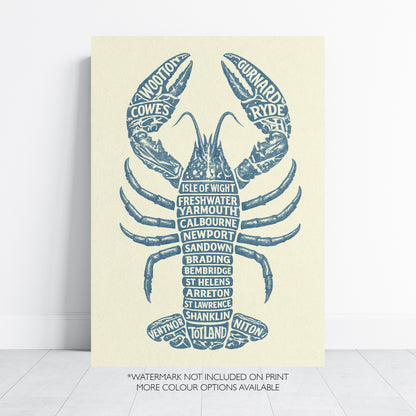Isle of Wight Lobster Typography Print – Coastal Wall Art Poster