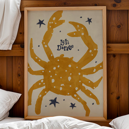 Let’s Dance Crab Print – Quirky Coastal Wall Art