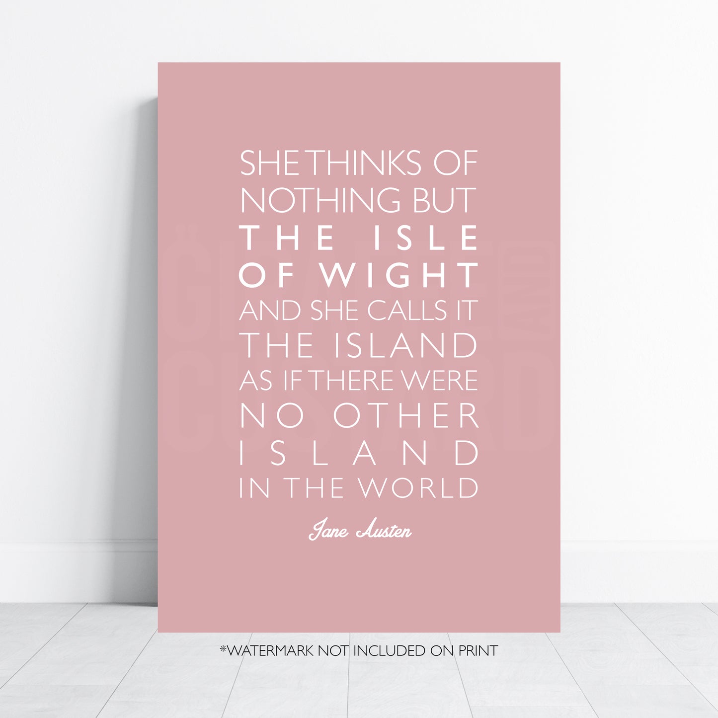 Jane Austen Isle of Wight Quote Print, Island Wall Art, Literary Poster, Isle of Wight Gift, Minimalist Typography Print A4 A3 A2 A1