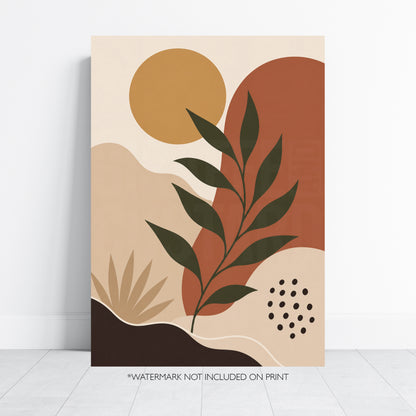 Abstract Botanical Print Mid Century Modern Wall Art Minimalist Leaf Poster Boho Neutral Decor Contemporary Art A4 A3 A2 A1 Unframed