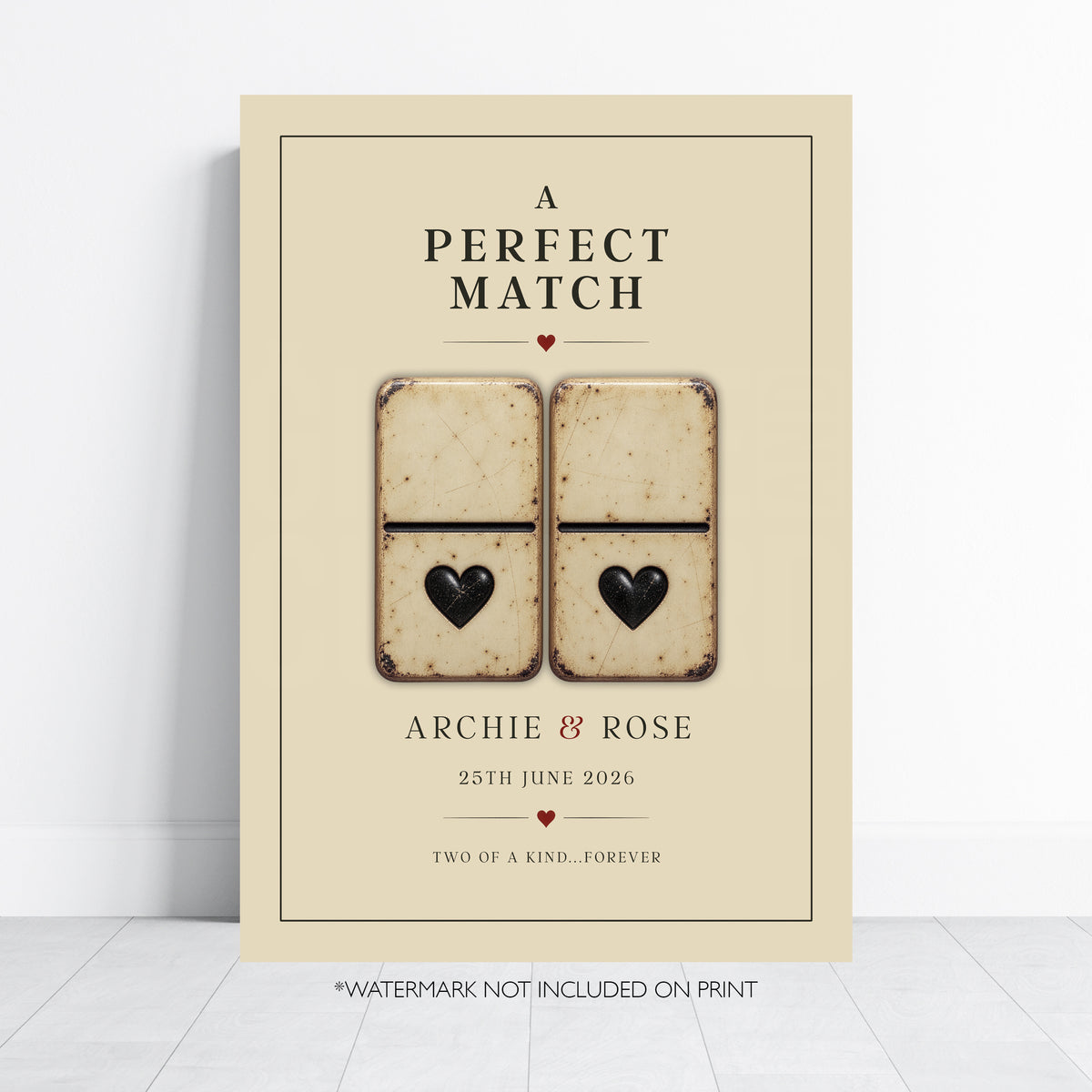 Personalised Perfect Match Domino Print – Wedding & Anniversary Couple Wall Art