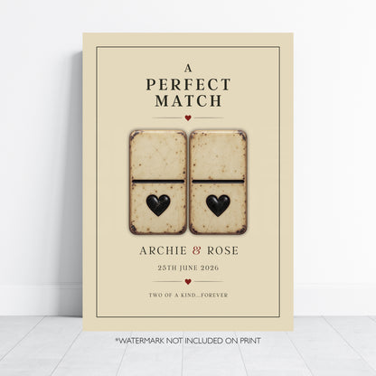 Personalised Perfect Match Domino Print – Wedding & Anniversary Couple Wall Art