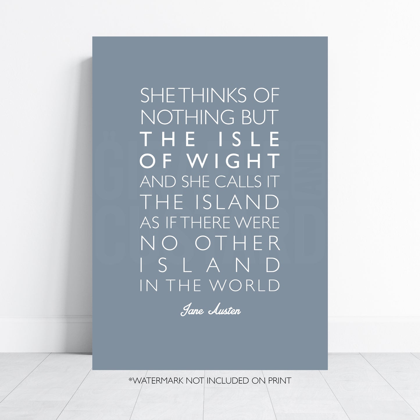 Jane Austen Isle of Wight Quote Print, Island Wall Art, Literary Poster, Isle of Wight Gift, Minimalist Typography Print A4 A3 A2 A1