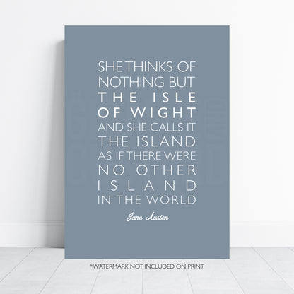 Jane Austen Isle of Wight Quote Print, Island Wall Art, Literary Poster, Isle of Wight Gift, Minimalist Typography Print A4 A3 A2 A1