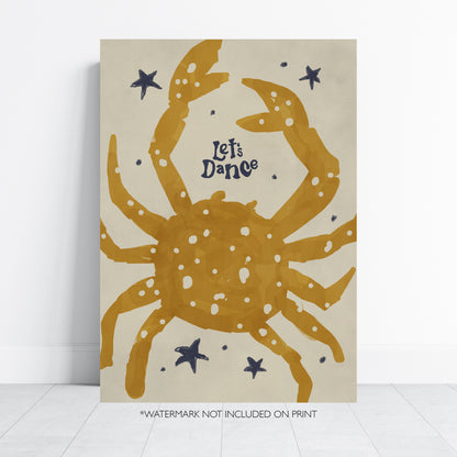 Let’s Dance Crab Print – Quirky Coastal Wall Art
