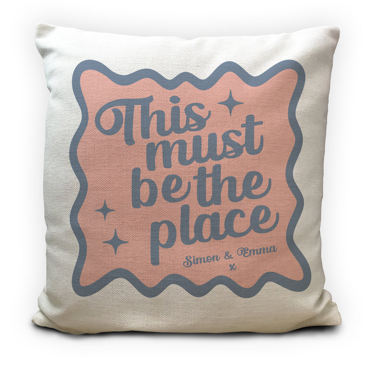 Personalised This Must Be The Place Cushion Cover, Custom Couple Names Pillow, New Home Gift, Anniversary Gift, Housewarming Present
