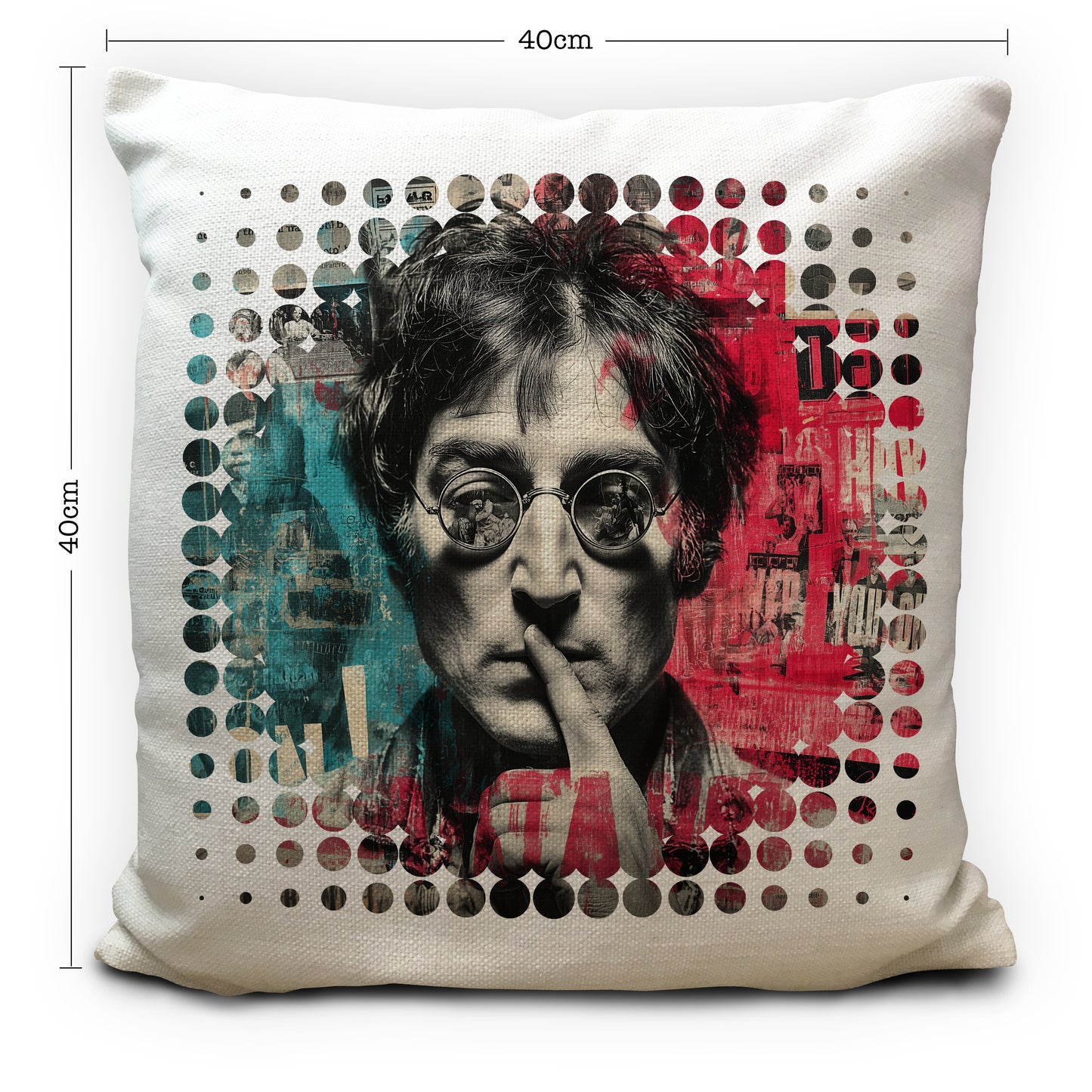Punk John Lennon Cushion Cover, Graffiti Portrait Pillow, Abstract Music Legend Art, Rock Icon Home Decor Gift