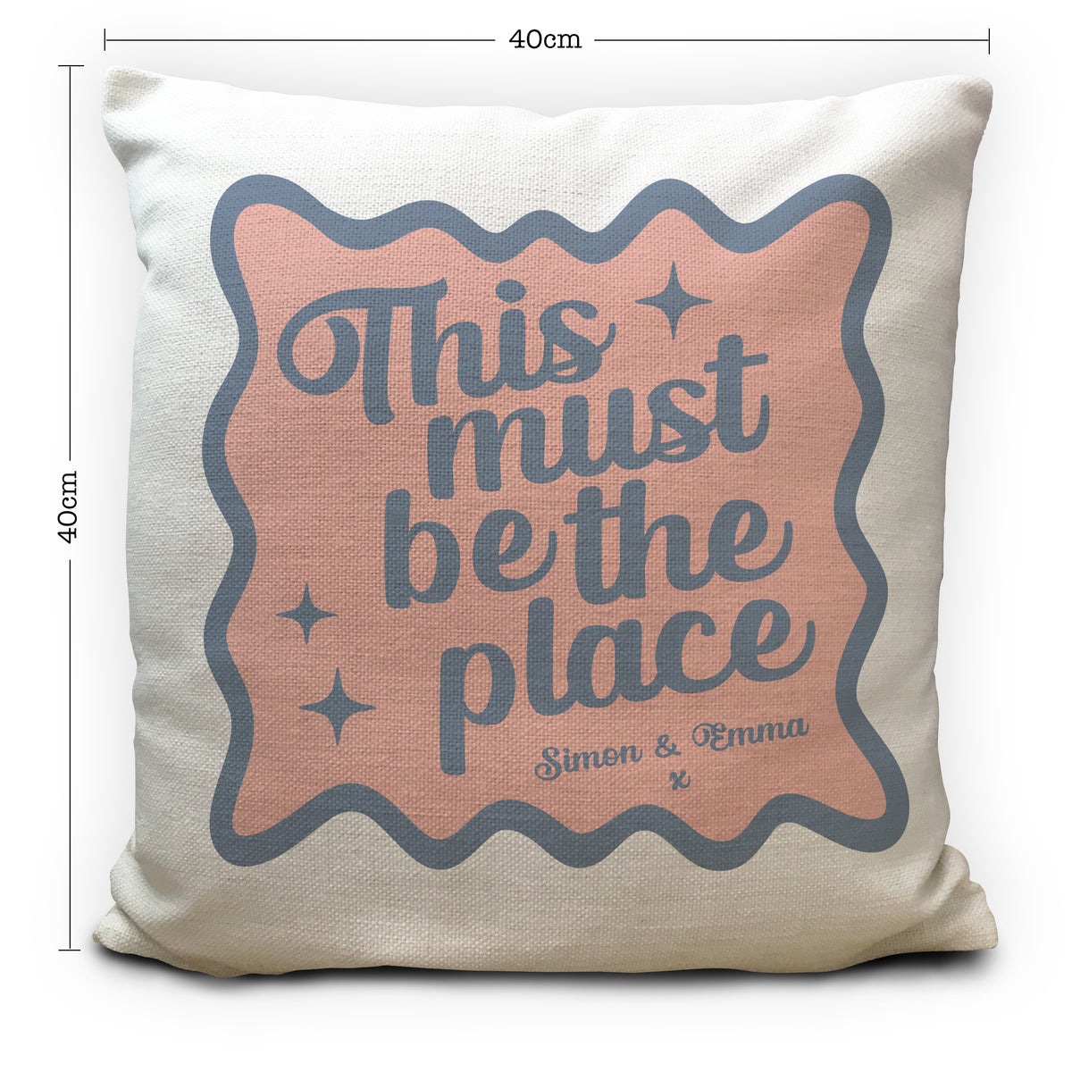 Personalised This Must Be The Place Cushion Cover, Custom Couple Names Pillow, New Home Gift, Anniversary Gift, Housewarming Present