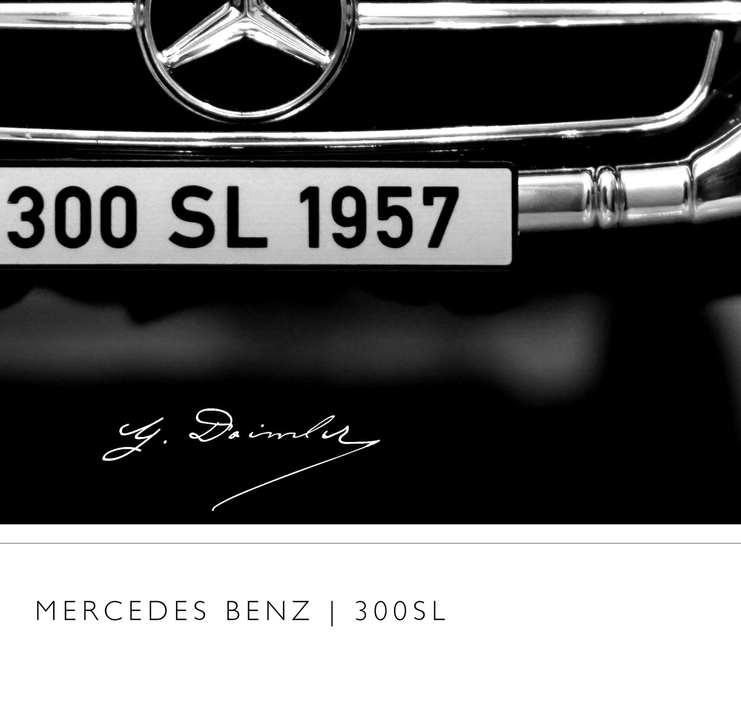 Mercedes 300SL Vintage Classic Art Print Poster close