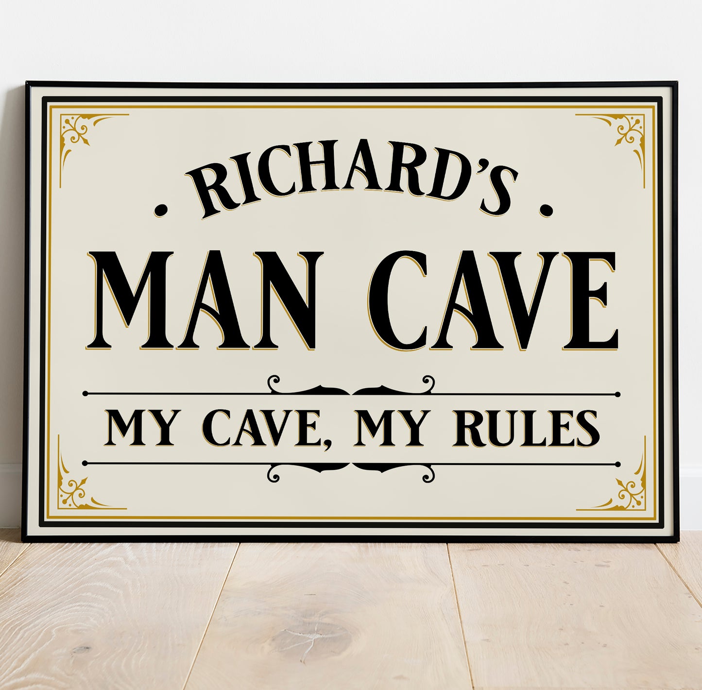 Personalised Vintage Man cave art print poster