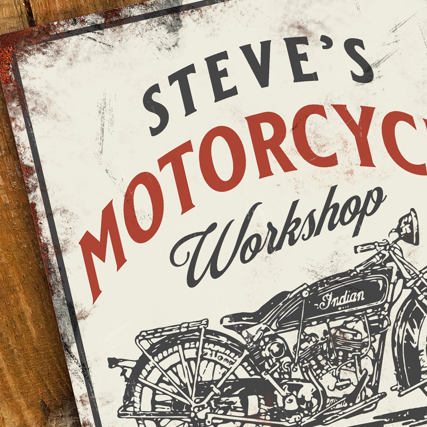 Personalised Motorcycle Workshop Sign Motorbike Garage Sign 200mm x 305mm