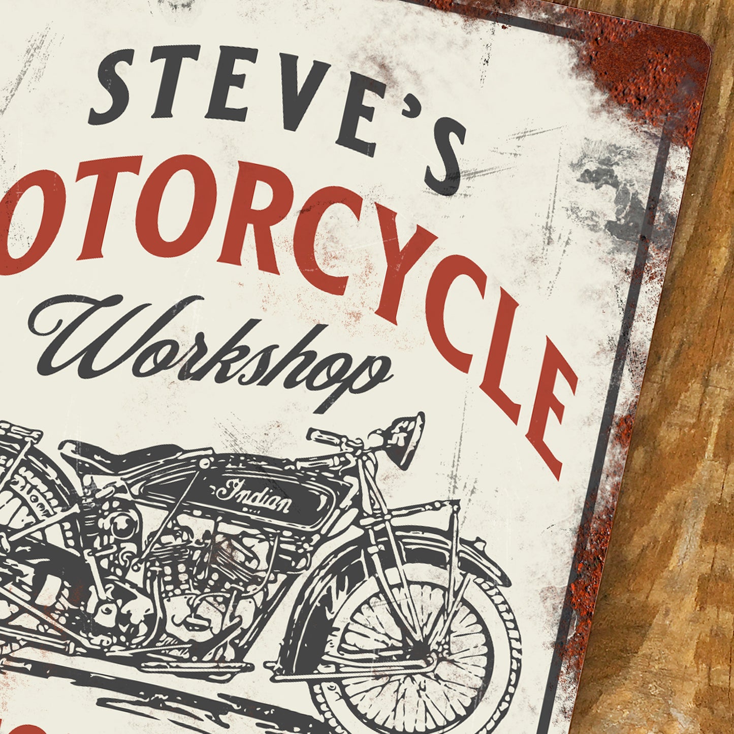 Personalised Motorcycle Workshop Sign Motorbike Garage Sign 200mm x 305mm