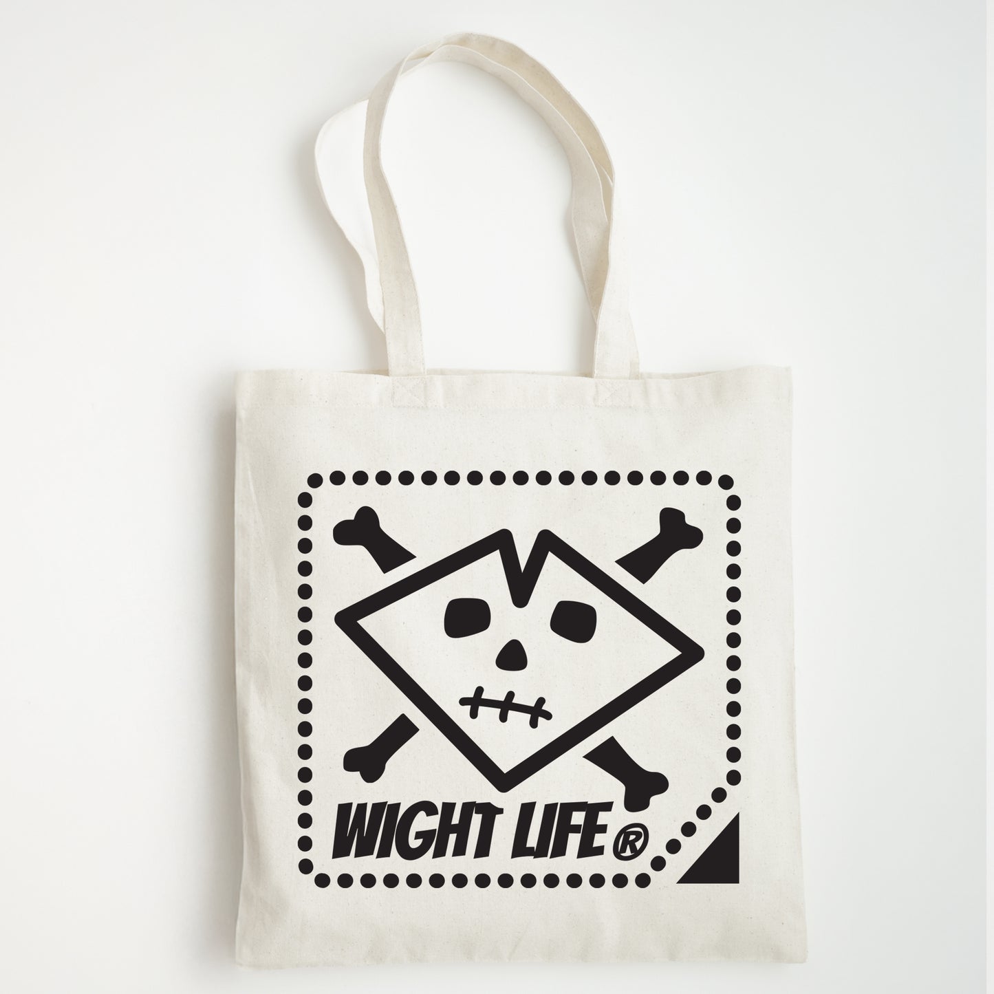 Wight Life Tote Bag - Black or Natural Isle of Wight Shopping Bag - Skull Crossbones