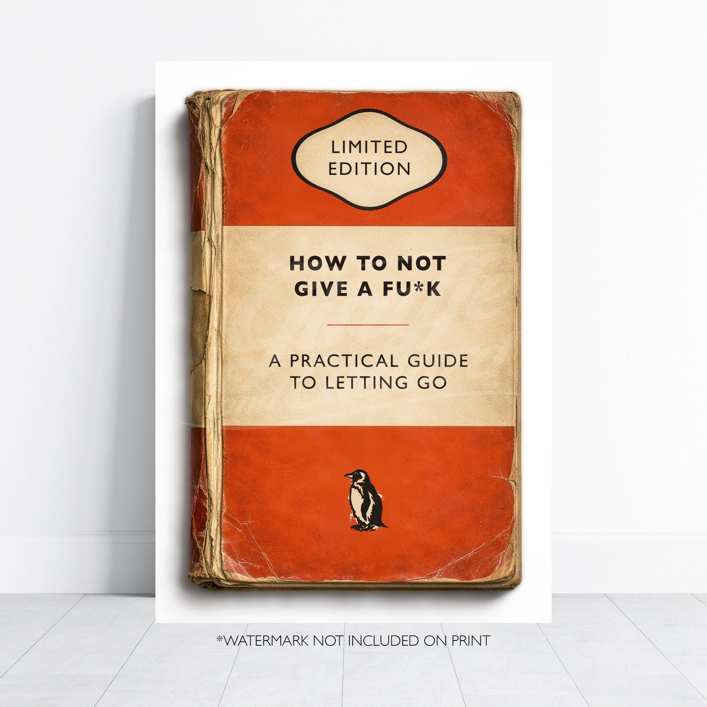 Vintage Book Cover Print - How To Not Give a Fu*k