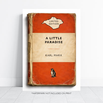 Vintage Paperback Book Cover Style Print - Isle of Wight - Paradise - Karl Marx
