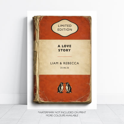 Personalised Love Story Print – Vintage Book Cover Wedding & Anniversary Gift
