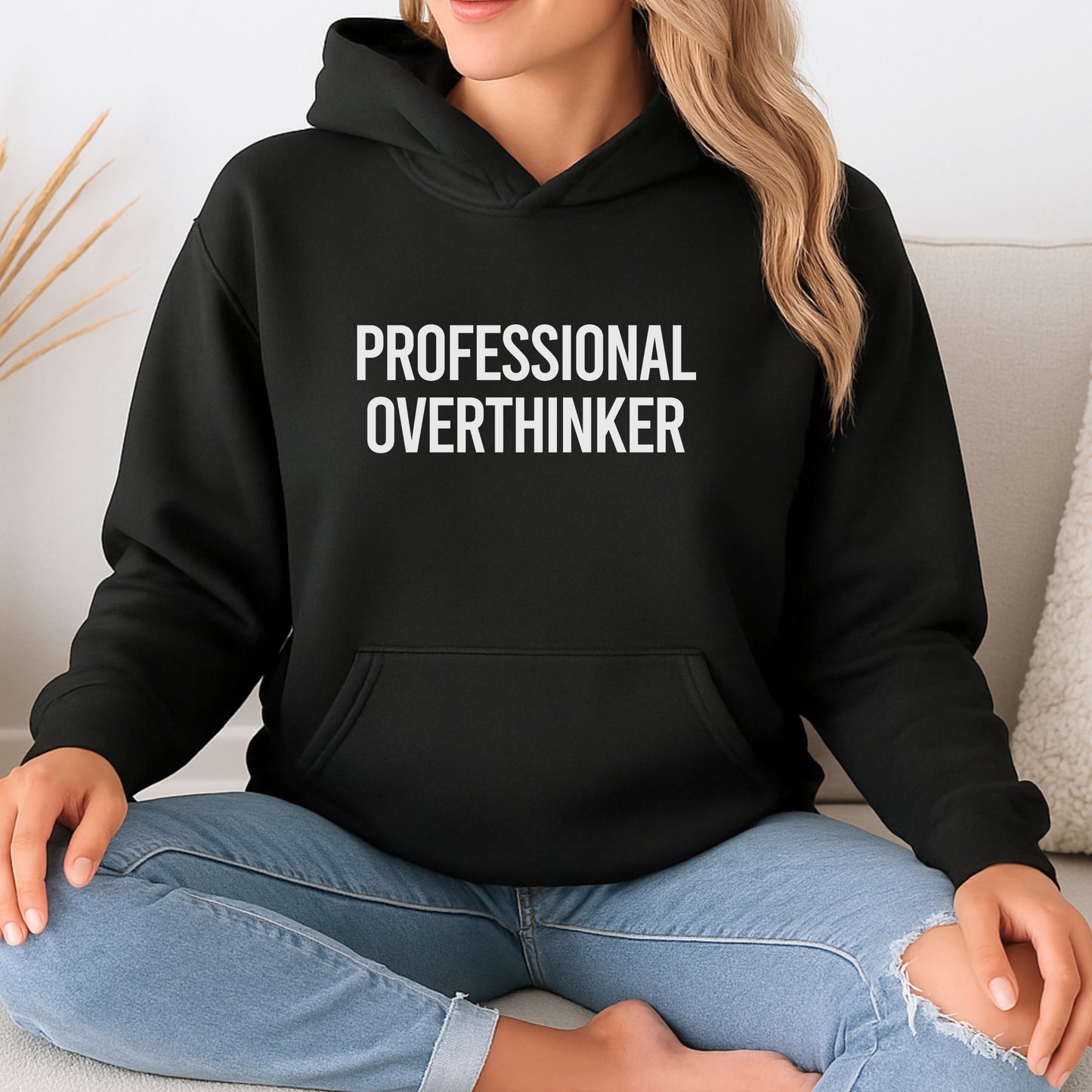 Professional Overthinker - Decision Maker - Funny Slogan Graphic Hoodie