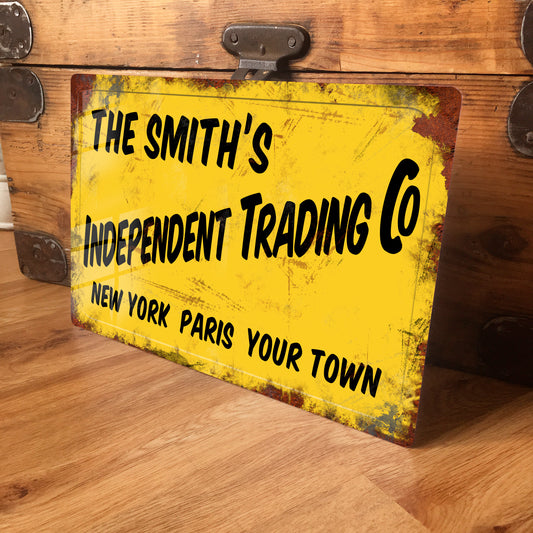 Personalised Vintage Retro only fools yellow robin sign