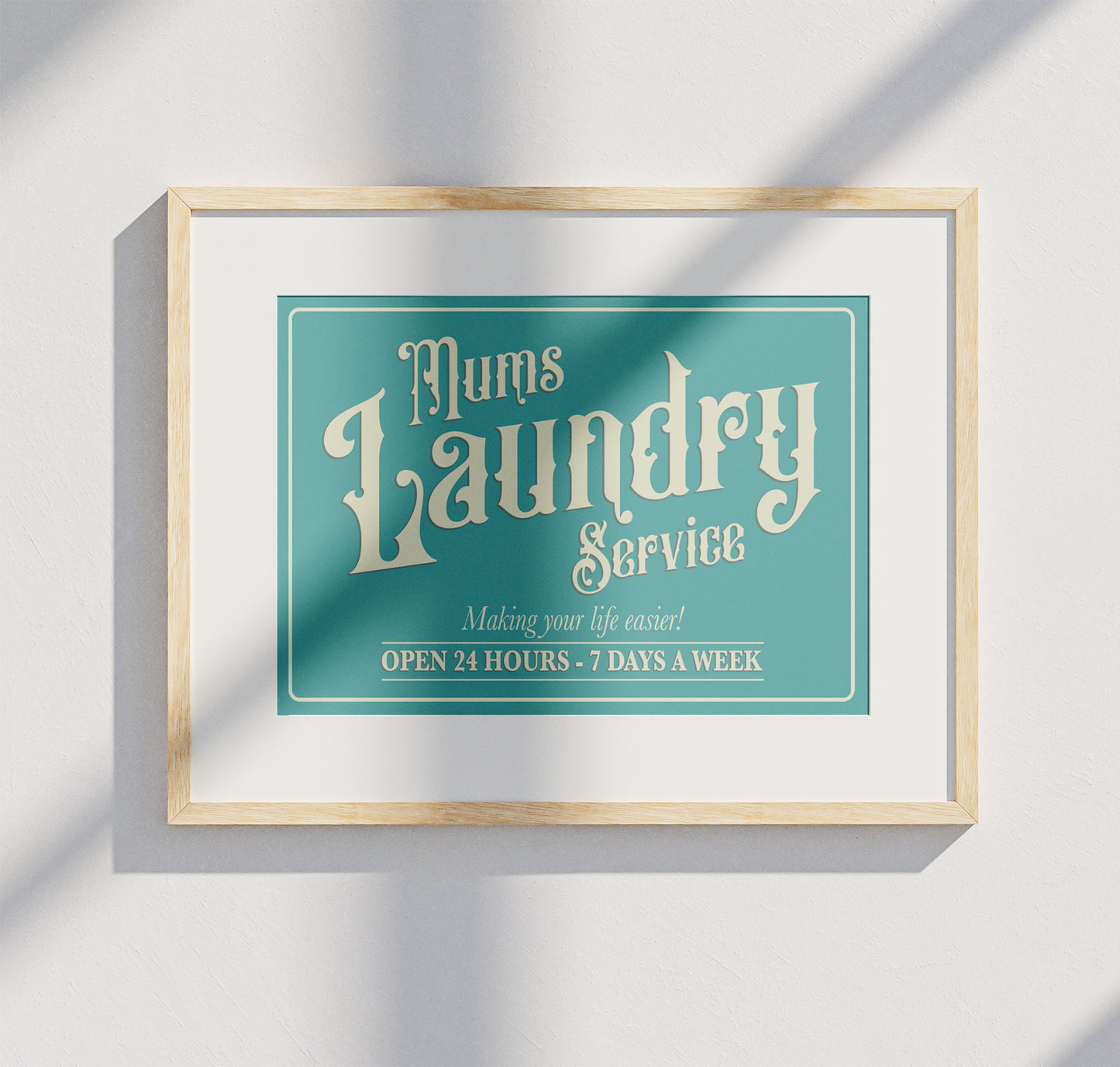 Personalised Vintage Laundry Sign Art Print framed