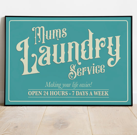 Personalised Vintage Laundry Sign Art Print