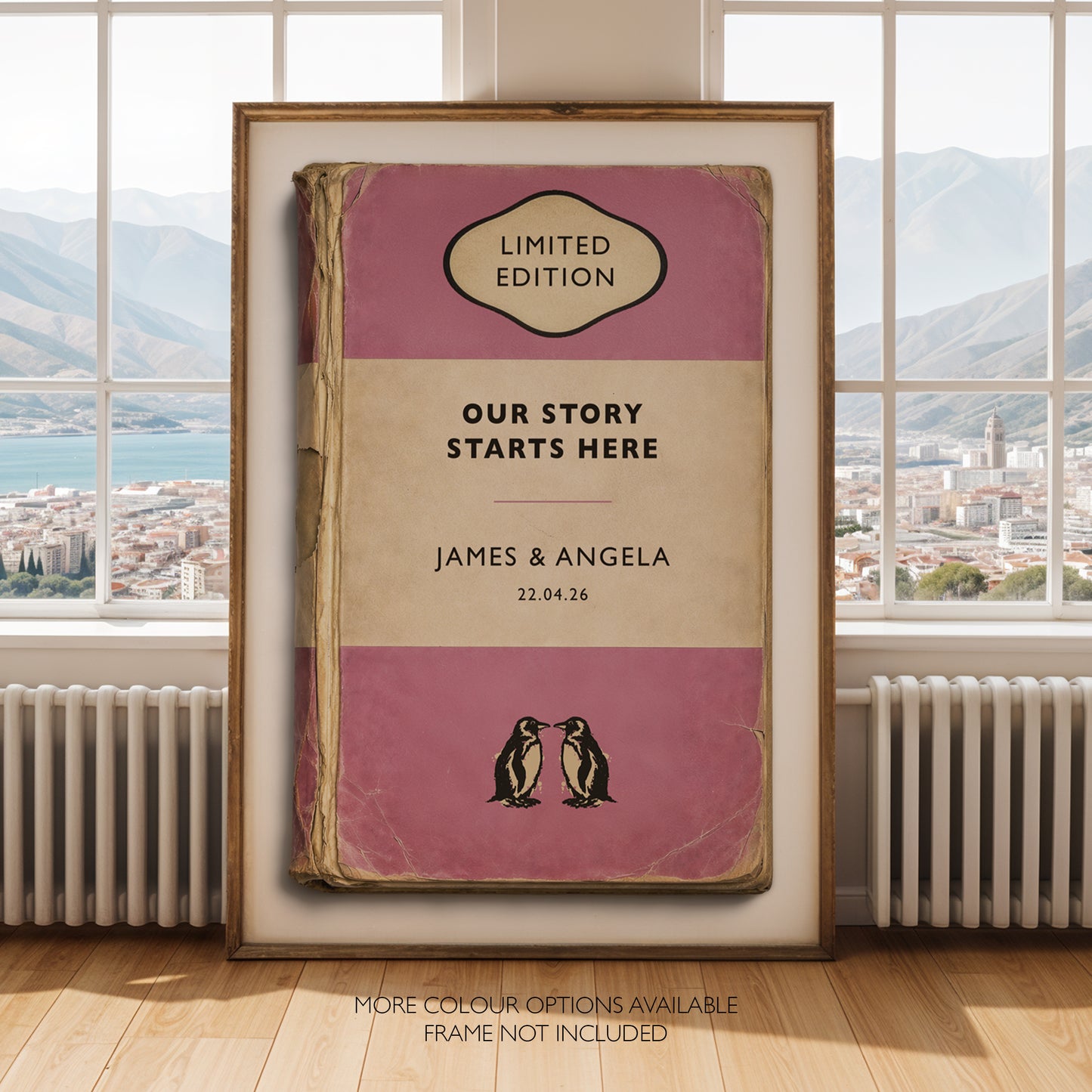 Personalised Wedding Gift Print - Our Story Starts Here - Vintage Book Style Anniversary Print