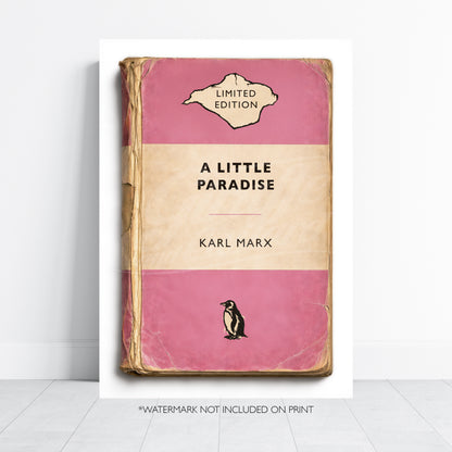 Vintage Paperback Book Cover Style Print - Isle of Wight - Paradise - Karl Marx