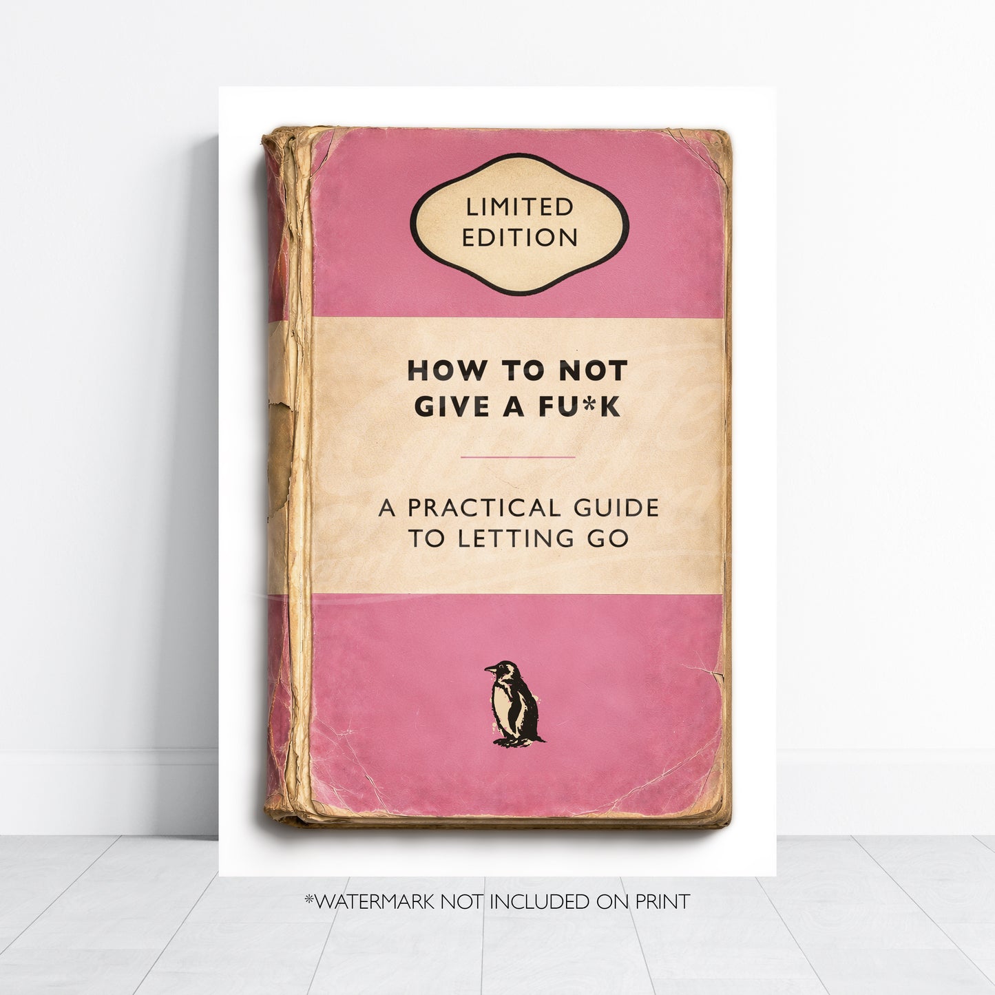 Vintage Book Cover Print - How To Not Give a Fu*k