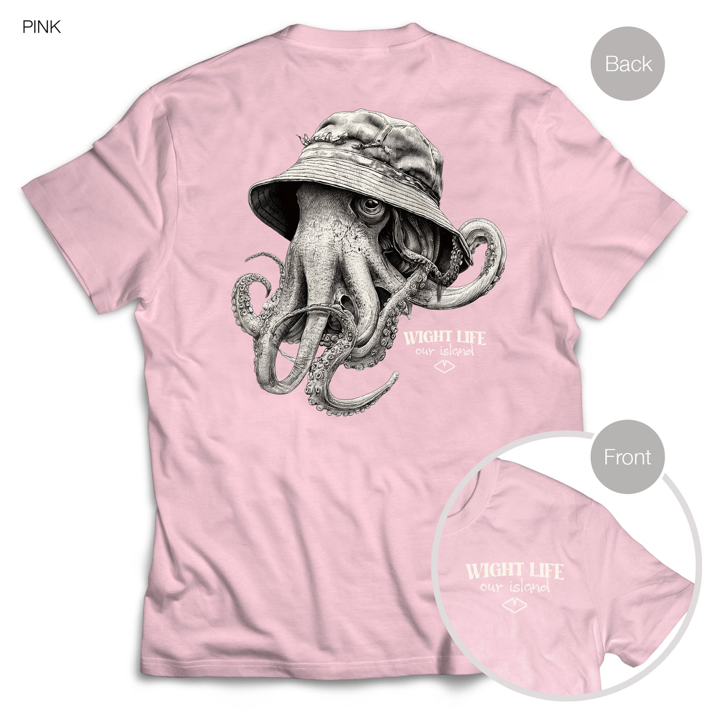 Wight Life T-Shirt - Bucket Hat Octopus- Unisex Isle of Wight Tee