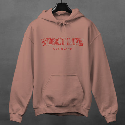 Wight Life Hoodie - College University Style - Isle of Wight Hoodie