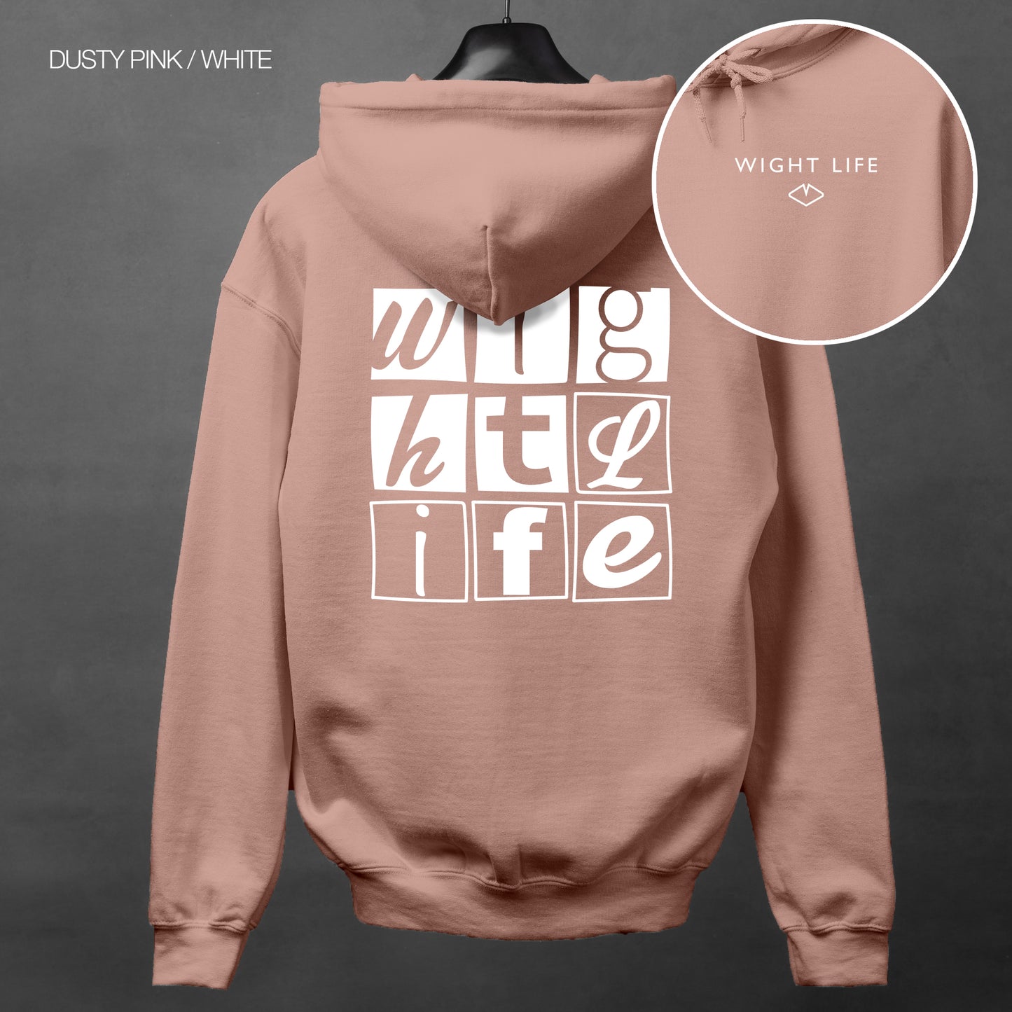 Wight Life Hoodie - Typo Boxes - Isle of Wight Hoodie