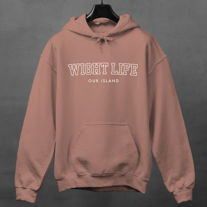 Wight Life Hoodie - College University Style - Isle of Wight Hoodie