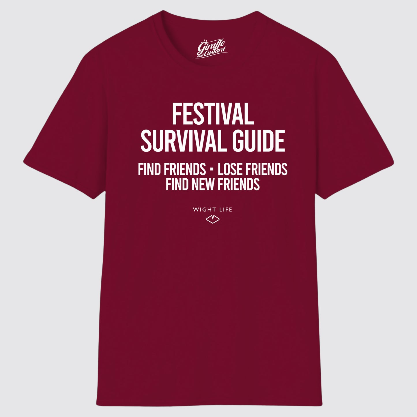 Wight Life T-Shirt - Festival Survival find Friends T Shirt- Unisex Isle of Wight Tee