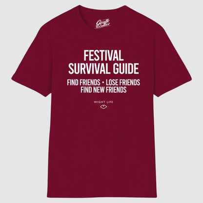 Wight Life T-Shirt - Festival Survival find Friends T Shirt- Unisex Isle of Wight Tee