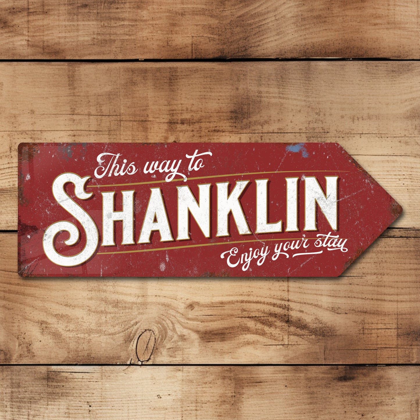 This Way to Shanklin Metal Vintage Style Sign | Isle of Wight Gift