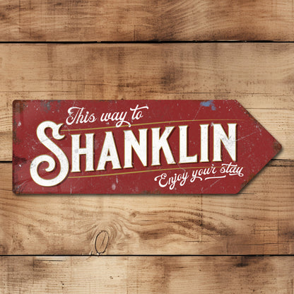 This Way to Shanklin Metal Vintage Style Sign | Isle of Wight Gift