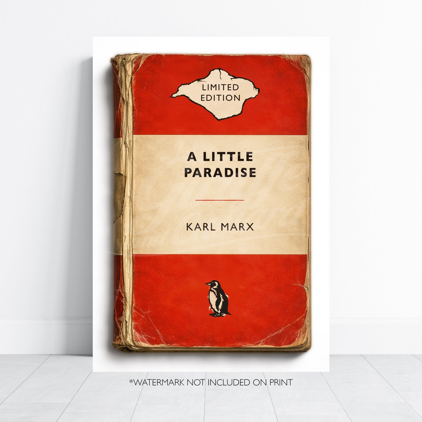 Vintage Paperback Book Cover Style Print - Isle of Wight - Paradise - Karl Marx