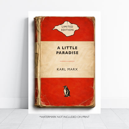 Vintage Paperback Book Cover Style Print - Isle of Wight - Paradise - Karl Marx