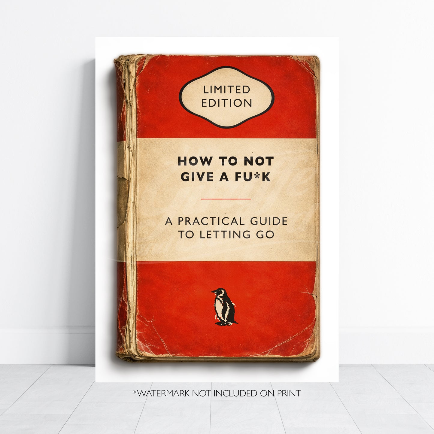 Vintage Book Cover Print - How To Not Give a Fu*k